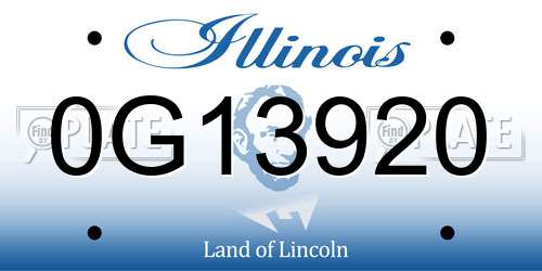 0G13920 Illinois License Plate