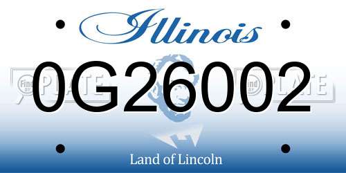 0G26002 Illinois License Plate