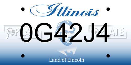 0G42J4 Illinois License Plate