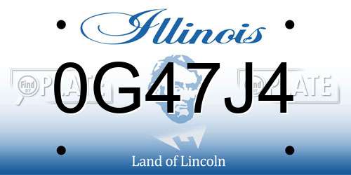 0G47J4 Illinois License Plate