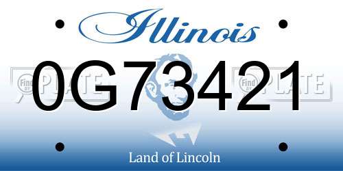 0G73421 Illinois License Plate