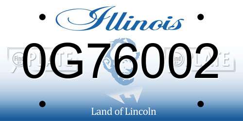 0G76002 Illinois License Plate