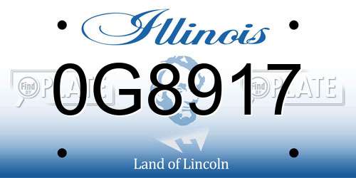 0G8917 Illinois License Plate
