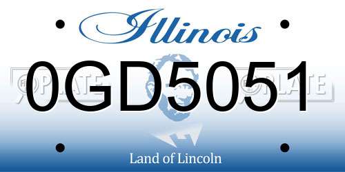 0GD5051 Illinois License Plate