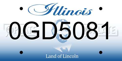0GD5081 Illinois License Plate