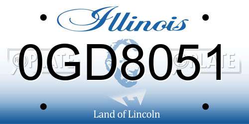 0GD8051 Illinois License Plate