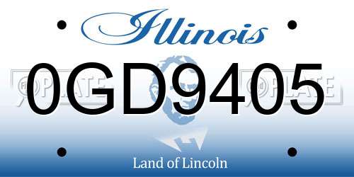 0GD9405 Illinois License Plate