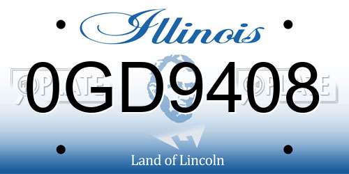 0GD9408 Illinois License Plate