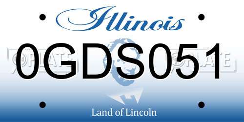 0GDS051 Illinois License Plate
