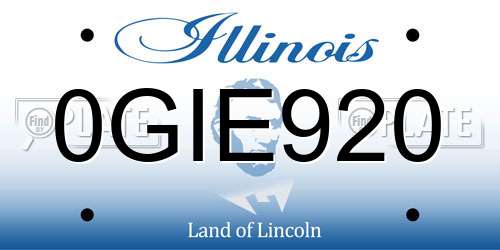 0GIE920 Illinois License Plate