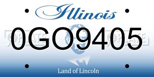 0GO9405 Illinois License Plate