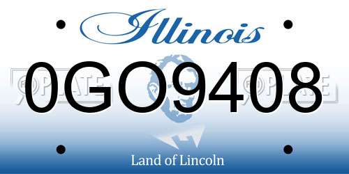0GO9408 Illinois License Plate