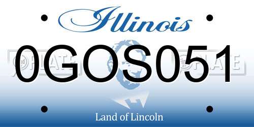 0GOS051 Illinois License Plate