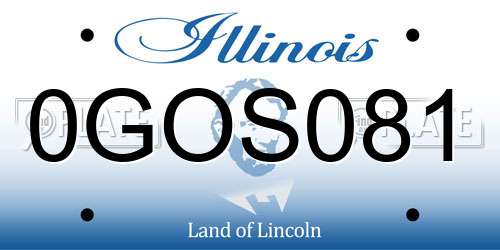 0GOS081 Illinois License Plate