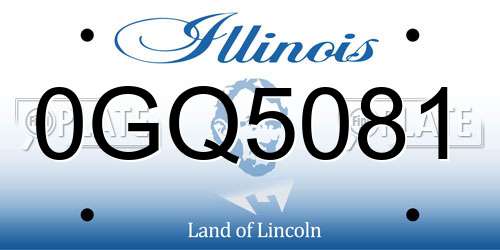 0GQ5081 Illinois License Plate