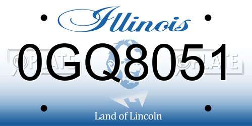 0GQ8051 Illinois License Plate