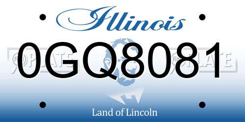 0GQ8081 Illinois License Plate