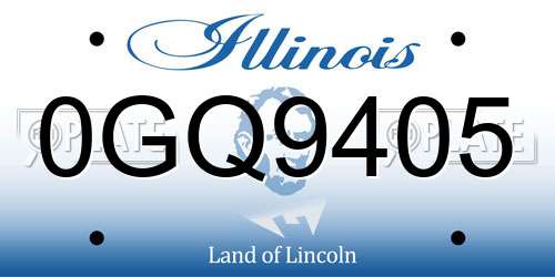 0GQ9405 Illinois License Plate