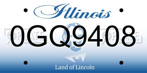 0GQ9408 Illinois License Plate