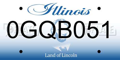 0GQB051 Illinois License Plate