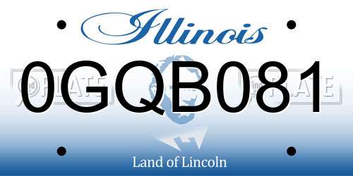 0GQB081 Illinois License Plate