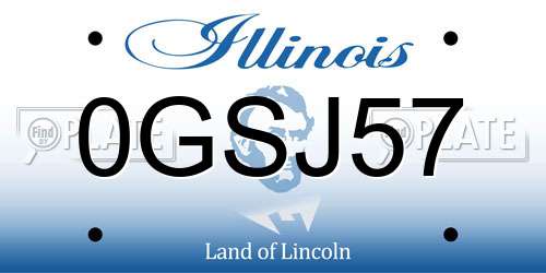 0GSJ57 Illinois License Plate
