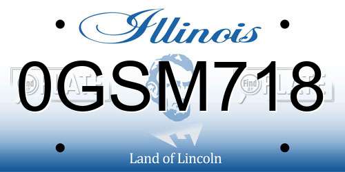 0GSM718 Illinois License Plate