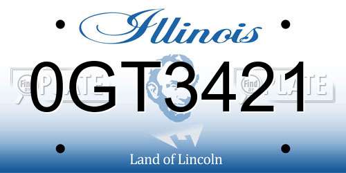 0GT3421 Illinois License Plate