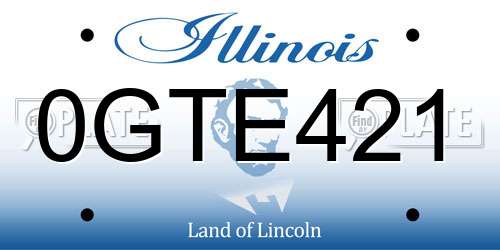 0GTE421 Illinois License Plate