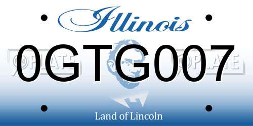 0GTG007 Illinois License Plate