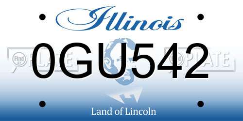 0GU542 Illinois License Plate
