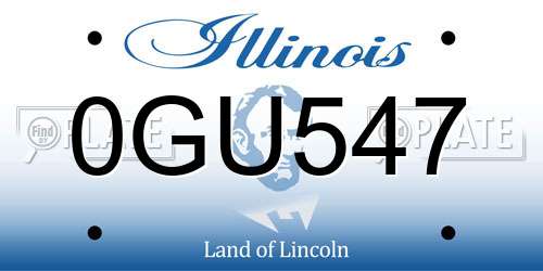 0GU547 Illinois License Plate