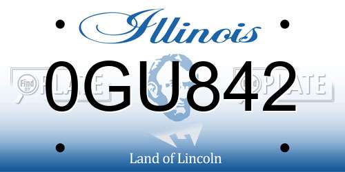 0GU842 Illinois License Plate
