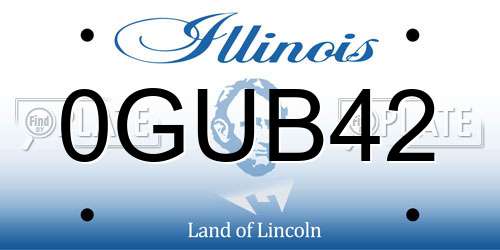 0GUB42 Illinois License Plate