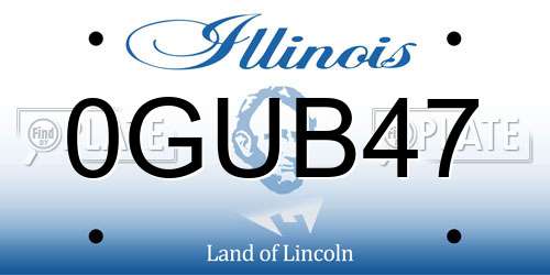 0GUB47 Illinois License Plate