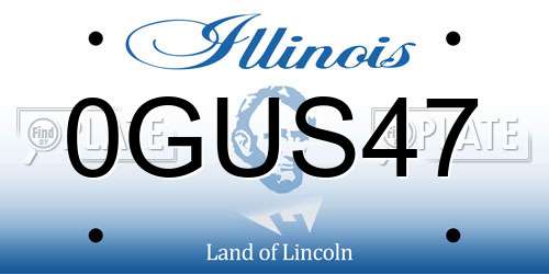0GUS47 Illinois License Plate