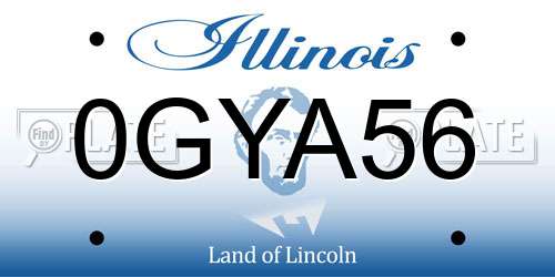 0GYA56 Illinois License Plate