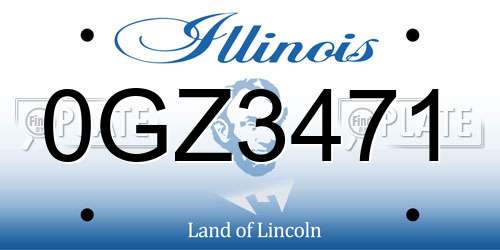 0GZ3471 Illinois License Plate