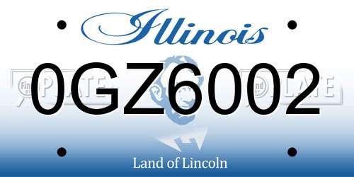 0GZ6002 Illinois License Plate