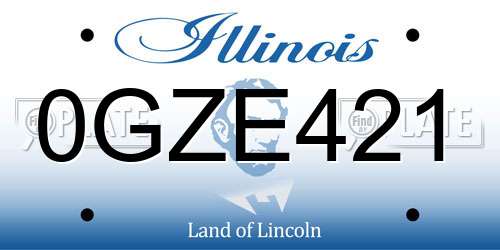 0GZE421 Illinois License Plate