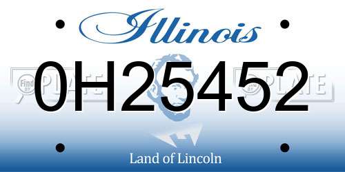 0H25452 Illinois License Plate