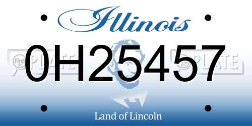 0H25457 Illinois License Plate
