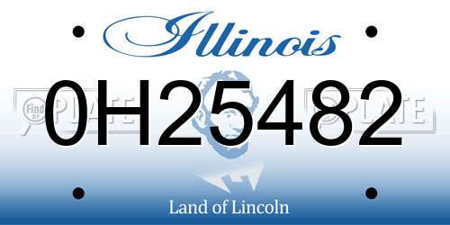 0H25482 Illinois License Plate