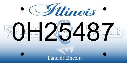 0H25487 Illinois License Plate