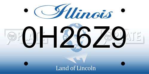 0H26Z9 Illinois License Plate