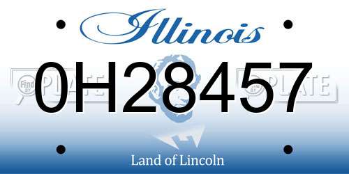 0H28457 Illinois License Plate