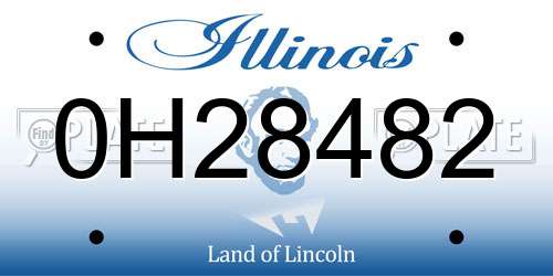 0H28482 Illinois License Plate