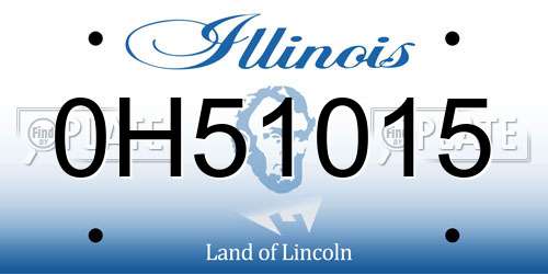0H51015 Illinois License Plate
