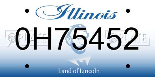 0H75452 Illinois License Plate