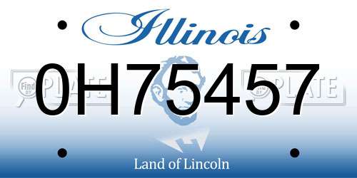 0H75457 Illinois License Plate